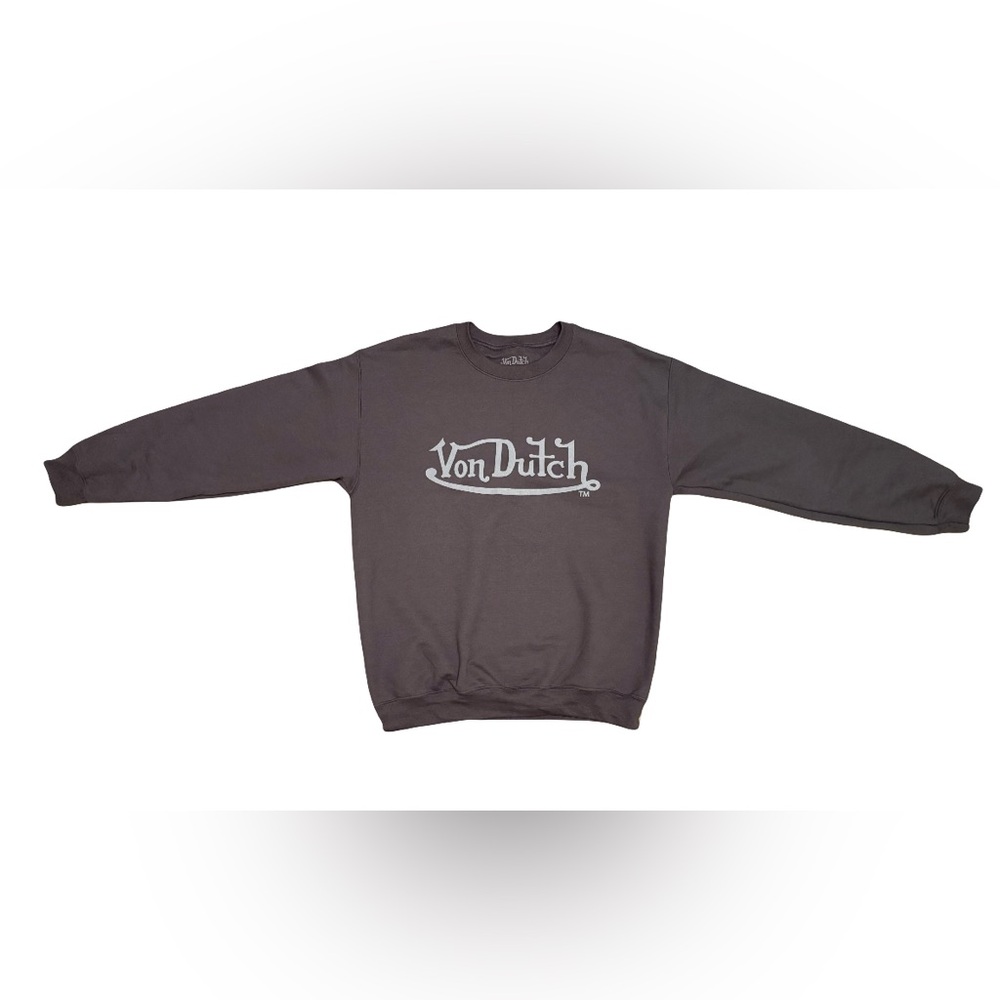 Von Dutch Men's Charcoal Crewneck Sweater Size Medium